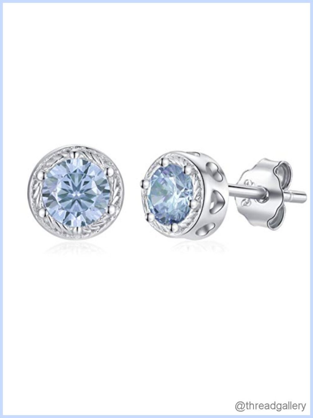 Dainty 925 Sterling Silver Birthstone Stud Earrings Cubic Zirconia Gift